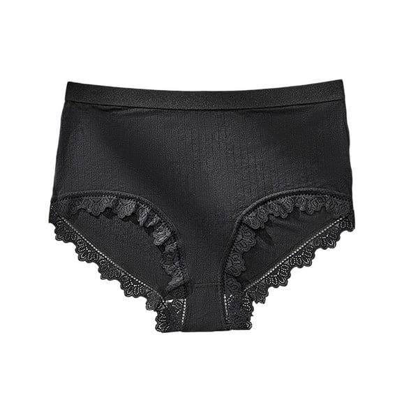 Byworldtasic No Boundaries Plus Size Women's Seamless Lace Underwear Soft Stretch Briefs No-Show Hipster Panties