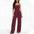thumbnail image 1 of Byworldtasic No Boundaries Summer Sleeveless Jumpsuits for Women Dressy Square Neck Wide Leg Pants One Piece Rompers, 1 of 5
