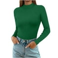 thumbnail image 1 of Byworldtasic Turtleneck Ribbed Sweaters for Women Cute Sexy Knitted Warm Fitted Sweater Underwear Basic Slim Fit Tops, 1 of 9