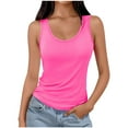 thumbnail image 1 of ByworldtasicNo Boundaries Womens Basic Tank Tops Sleeveless Round Neck Ruched Spring Summer Tee Shirts, 1 of 5