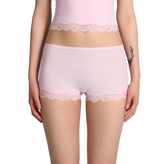 Byworldtasic No Boundaries Womens Lace Soft Breathable Lounged Shorts Cute Smooth Cooling Briefs for Under Dress Shorts