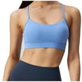 thumbnail image 1 of Byworldtasic Womens Spaghetti Thin Strap Sports Bra - Padded Wireless Square Neck Workout Yoga Clothes, 1 of 8
