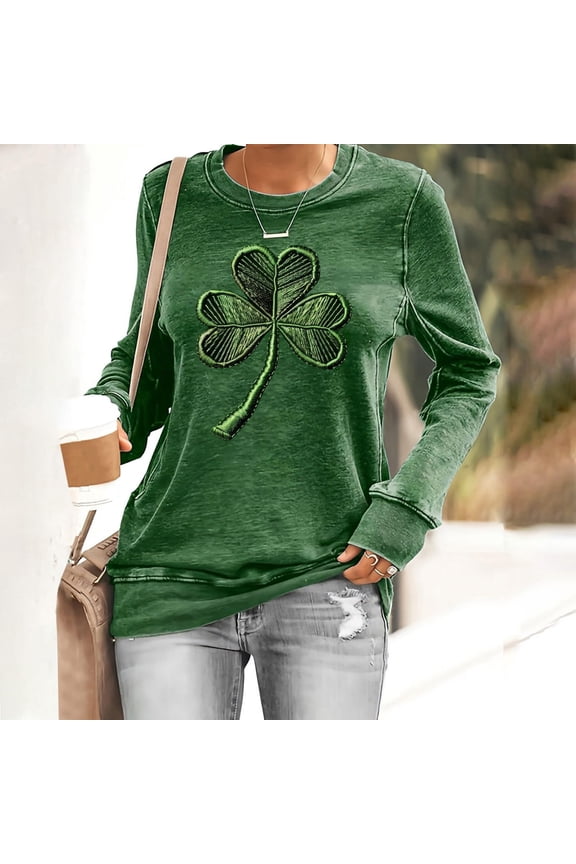 Oversized SweatshirtWomen St Patricks Day Sweatshirts Lucky Clover Shenanigans Sweater Shamrock Coordinator Pullover Top