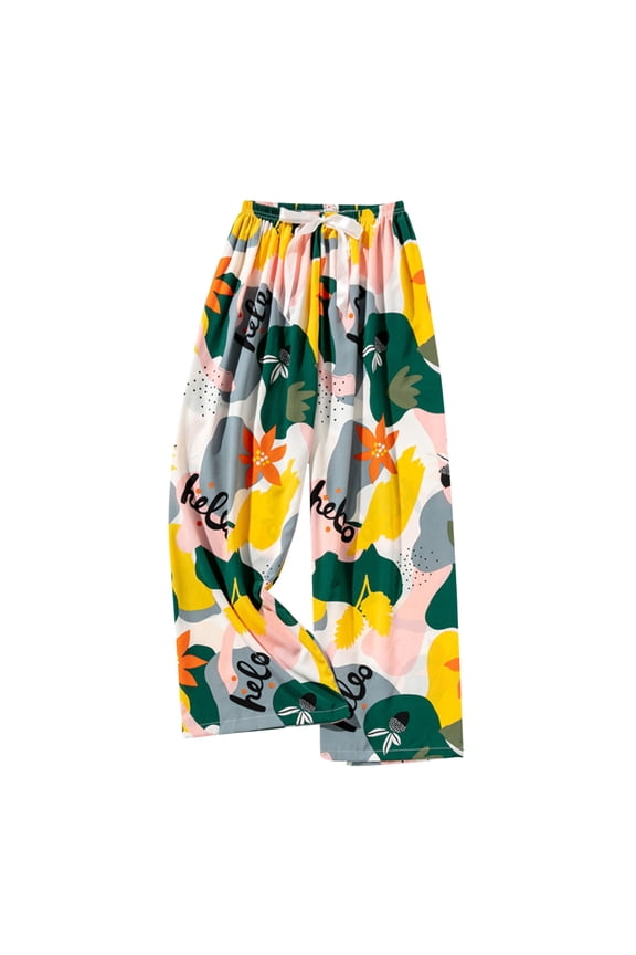 Pajama Bottoms for Women Soft Lounge Pants Comfy Drawstring Sleepwear Long Cute Printed Pajamas Pants
