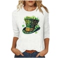 thumbnail image 1 of Byworldtasic Plus Size St. Patrick's Day Shirts for Women Graphic Crewneck 3/4 Sleeve Tops Cute Loose Fit Casual Blouses, 1 of 5