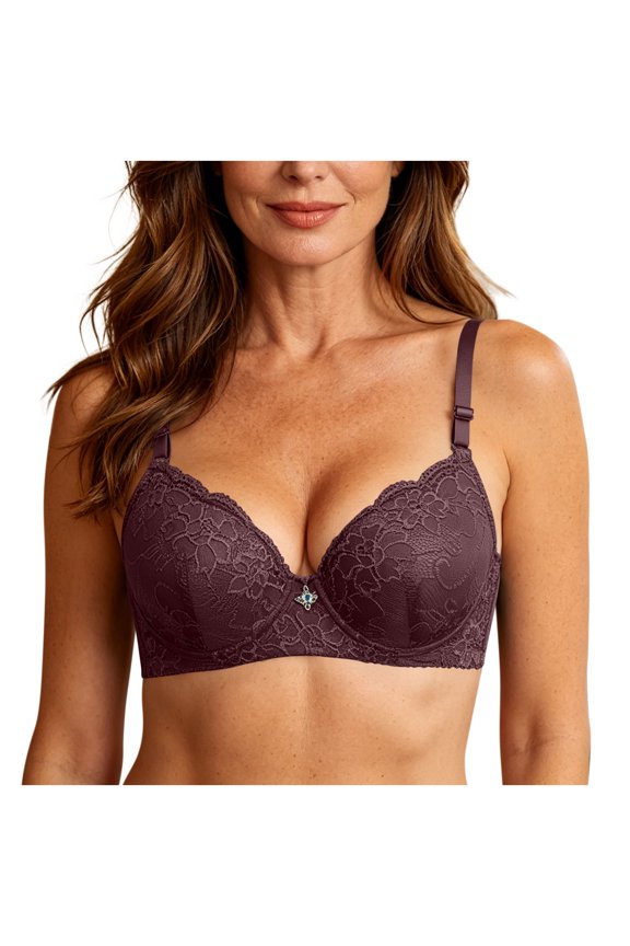 Push Up Bras for Women Sexy Lace Cleavage Extra Padded Plunge Bra Underwire