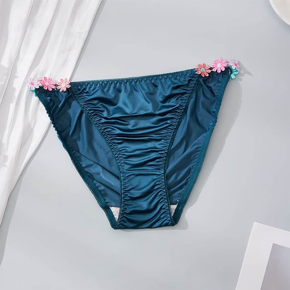Byworldtasic Satin Briefs for Women Lace Cheeky Classic Underwear Lightweight Smooth Briefs