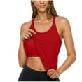 thumbnail image 1 of Byworldtasic Seamless Workout Tank Tops for Women with Built in Bra Racerback Athletic Tank Tops Soft Yoga Shirts, 1 of 7