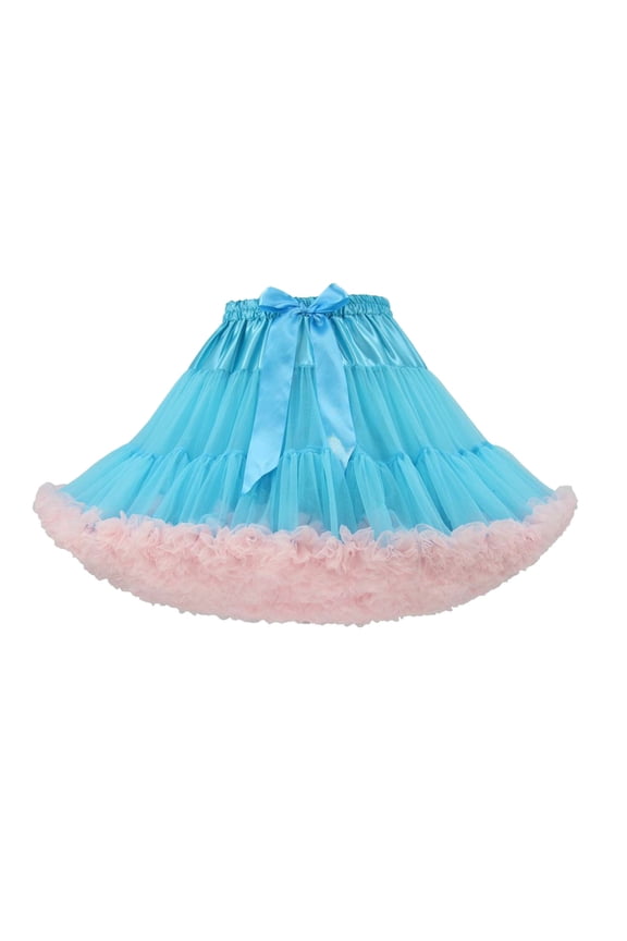 Short Petticoat Skirt for Women Underskirt Elastic Waist Layered Tulle Tutu Puffy Dance Dress Party