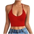 thumbnail image 1 of Byworldtasic Slim Fit Ribbed Spaghetti Strap Tank Top for Women Soft V-Neck Camisole Trendy Sleeveless Basic Shirt, 1 of 4