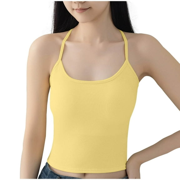 Byworldtasic Spaghetti Strap Tank Tops for Womens No Boundaries Cute Camisole Going Out Crop Tops