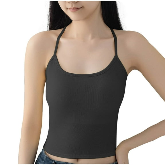 Byworldtasic Spaghetti Strap Tank Tops for Womens No Boundaries Cute Camisole Going Out Crop Tops