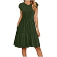 thumbnail image 1 of Byworldtasic Summer Dresses for Women 2026 Cap Sleeve Casual Sundresses Floral Tiered Swing Babydoll Vacation Mini Dress, 1 of 5