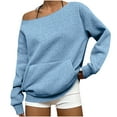 thumbnail image 1 of Byworldtasic Sweatshirts for Women No Boundarie Oversized Y2k Loose Off the Shoulder Tops Pullover Sweaters with Pocket S-2XL, 1 of 6
