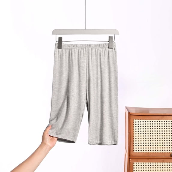 Byworldtasic Women's 2026 Pajama Casual Boxer Shorts Comfy Lounge Shorts Pj Sleepwear Stretch Knee Length Sleep Bottoms