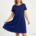 thumbnail image 1 of Byworldtasic Women's 2026 T Shirt Dress Summer Casual Flowy Short Sleeve Ruched Waistline Round Neck Going Out Dress, 1 of 7