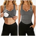 thumbnail image 1 of Byworldtasic Women's Basic Ribbed Tank Top with Built-in Padded Bra, Scoop Neck Sleeveless Layering Camisole , Gray, 1 of 7