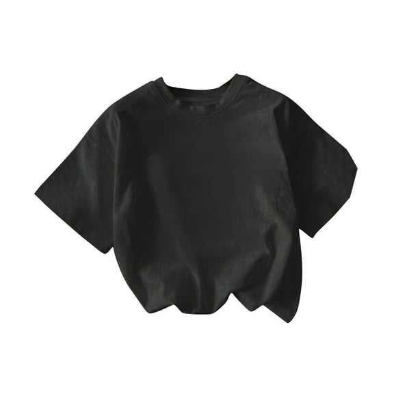 Byworldtasic Women's Basic Shirt Cropped T Shirts for Women Vintage Baggy Solid Color Tees Tshirt Crop Tops