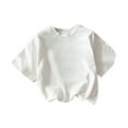 thumbnail image 1 of Byworldtasic Women's Basic Shirt Cropped T Shirts for Women Vintage Baggy Solid Color Tees Tshirt Crop Tops, 1 of 6