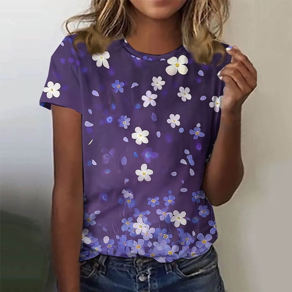 Byworldtasic Women's Basic Shirt Womens Summer Tops Spring Shirts Trendy Vacation Outfits Short Sleeve Tshirts Fashion Casual Blouses