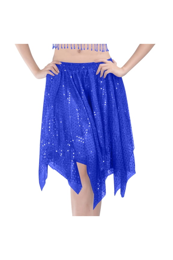 Women's Belly Dance Skirts Bling Sequins Skirt Stretch Skirt Dance Practice Skirt