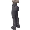 thumbnail image 1 of Byworldtasic Women's Bowknot Bell Bottom Flare Jeans Stretchy High Waisted Denim Pants With Pockets, 1 of 8