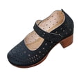 thumbnail image 1 of Byworldtasic Women's Breathable Cutout Block Heel Shoes Adjustable Strap Closed Toe Comfortable Summer Shoes, 1 of 8