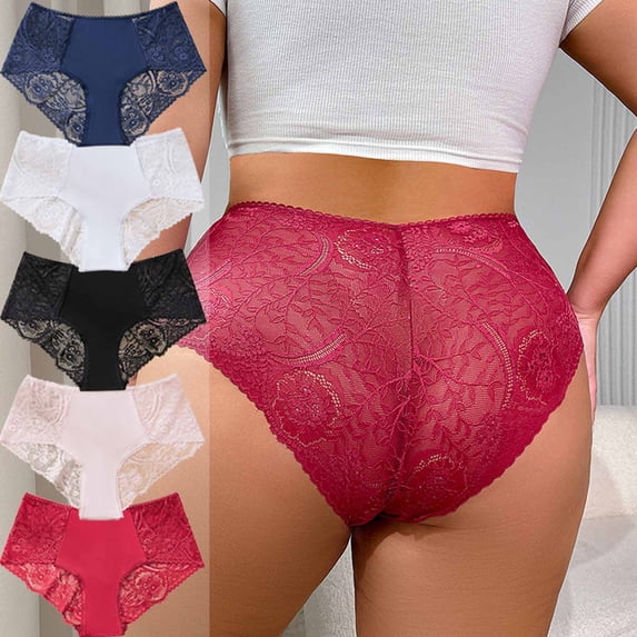 Byworldtasic Women's Briefs Silk Lace Mid-rise Ultra Breathable Sexy Bikini Panties
