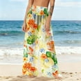 thumbnail image 1 of Byworldtasic Women's Chiffon Lightweight Sun Protection Beach Pants Cover Pants Wide Leg Bohemian Style Printed Pants, 1 of 7