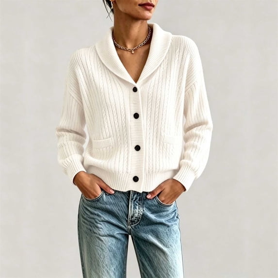 Byworldtasic Women's Chunky Cardigan Sweaters Trendy 2026 Button Down Long Sleeve Casual Soft Knit Coat
