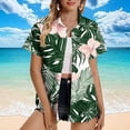 thumbnail image 1 of Byworldtasic Women's Collared Shirt Womens Hawaiian Shirt Soft Cool Summer Hawaii Shirts Floral Tropic Print V Neck T-Shirt Short Sleeve Button Up Tops Multicolor-4, 1 of 4