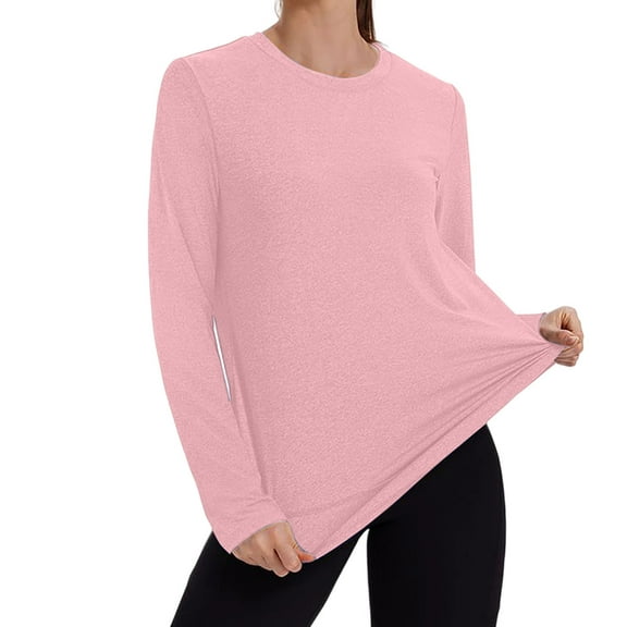 Byworldtasic Women's Crew Neck Sweatshirts Long Sleeve Casual Shirts Loose Fit Tunic Tops Plain Basic Pullover Tees