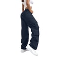 thumbnail image 1 of Byworldtasic Women's High Waist Cargo Pants Drawstring Wide Leg Casual Pants with Multi Pockets Loose Fit Streetwear Trousers, 1 of 8