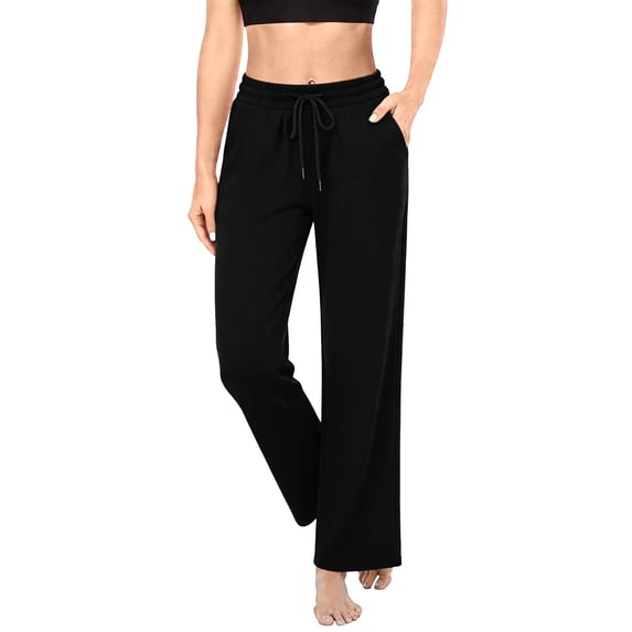 Byworldtasic Women's High Waist Wide Leg Lounge Pants Drawstring Casual Sweatpants Soft Loose Fit Yoga Trousers