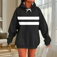 thumbnail image 1 of Byworldtasic Women's Hooded SweatshirtsNew Preppy Loose Fitting Long Sleeved Hoodiefor Teen Girls Women Striped Pullover With Pockets Sports Fashionable Casual Tops, 1 of 5