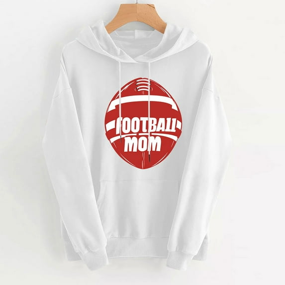 Byworldtasic Women's Hooded SweatshirtsWomens Game Day Hooded Sweater American Football Graphic Tops Football Season Casual Sport Pullover Sweatshirt