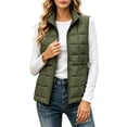 thumbnail image 1 of Byworldtasic Women's Lightweight Quilted Puffer Vest Stand Collar Zip Up Outerwear Sleeveless Jacket with Pockets, 1 of 9