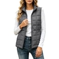 thumbnail image 1 of Byworldtasic Women's Lightweight Quilted Puffer Vest Stand Collar Zip Up Outerwear Sleeveless Jacket with Pockets, 1 of 9