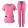 thumbnail image 1 of Byworldtasic Women's Lightweight Work Set Hospital Work Clothes Short Sleeve Tops and Drawstring Pants Set with Pocket, 1 of 9