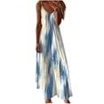 thumbnail image 1 of Byworldtasic Women's Plus Size Print Dresses V-Neck Summer Dresses Midi Long Loose Sundresses, 1 of 5