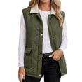 thumbnail image 1 of Byworldtasic Women's Plus Size Puffer Vest Sleeveless Zip Up Outerwear Quilted Puffy Winter Vest Jacket with Pockets, 1 of 9