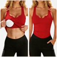 thumbnail image 1 of Byworldtasic Women's Ribbed Tank with Invisible Padded Bra, Workout & Daily, 1 of 7