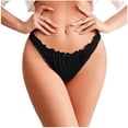 thumbnail image 1 of Byworldtasic Women's Satin Thongs G-String Panties Silk Feeling Ruched Bikini Briefs Smooth Invisible Underwear, 1 of 5