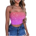 thumbnail image 1 of Byworldtasic Women's Sparkly Strapless Crop Top Glitter Sequin Tube Party Clubwear Top, 1 of 6