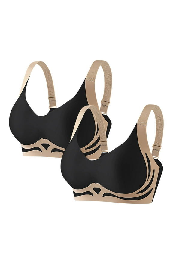 Womens 2 Pack Sports Bras Womens Full Coverage Soft Sleep Wirefree Bras Lift Stretch Stretch Seamless Moisture-Wicking Bras