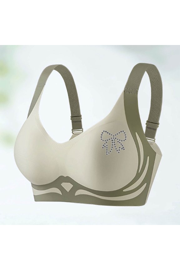 Womens Bow Print Bras Womens Full Coverage Soft Wirefree Bras Lift Stretch Stretch Seamless Lightly Moisture-Wicking Bras(M-5XL)