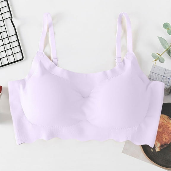 Byworldtasic Womens Bras Scalloped Lift Bras for Women Buttery Soft Push Up Wireless Bras V Neck Seamless Bralettes