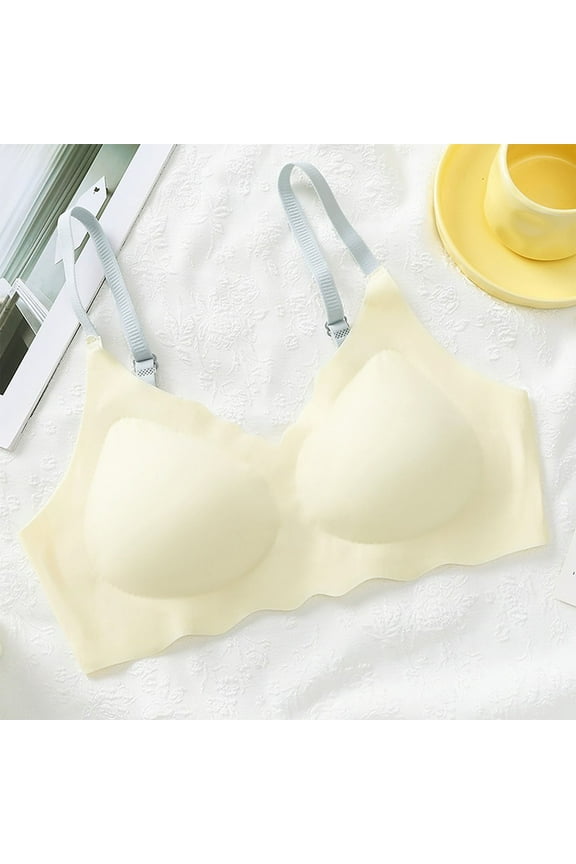 Womens Bras Wireless Seamless Bras for Women No Underwire Wavy V Neck Soft Support Full Coverage Comfortable Bra