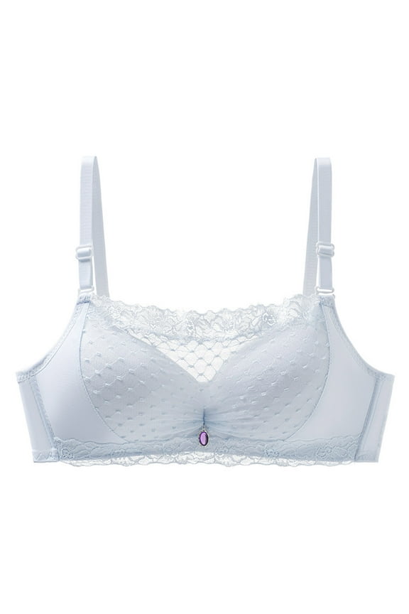 Womens Bras Women's Frilly Lace Fitted Sheer Bra Soft Wirefree Lift Stretch Stretch Seamless Lightly Smooth Comfort Bras