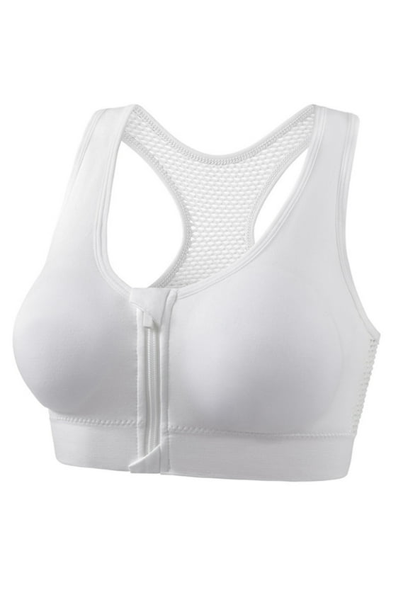 Womens Bras Women's Zip Front Sports Bra - Wireless Post-Surgery Bra, Medium Support for Yoga & Light Workouts